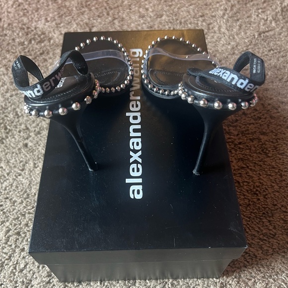 ALEXANDER WANG STUD NOVA LOGO HEEL - 37.5 - Picture 4 of 6